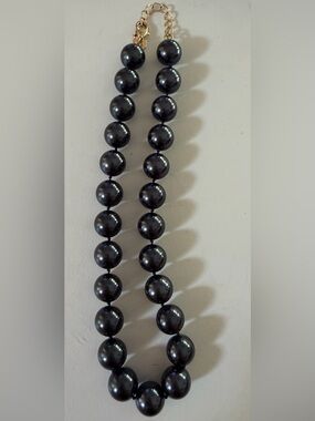 Charter Club black silver tone Faux Pearl Necklace